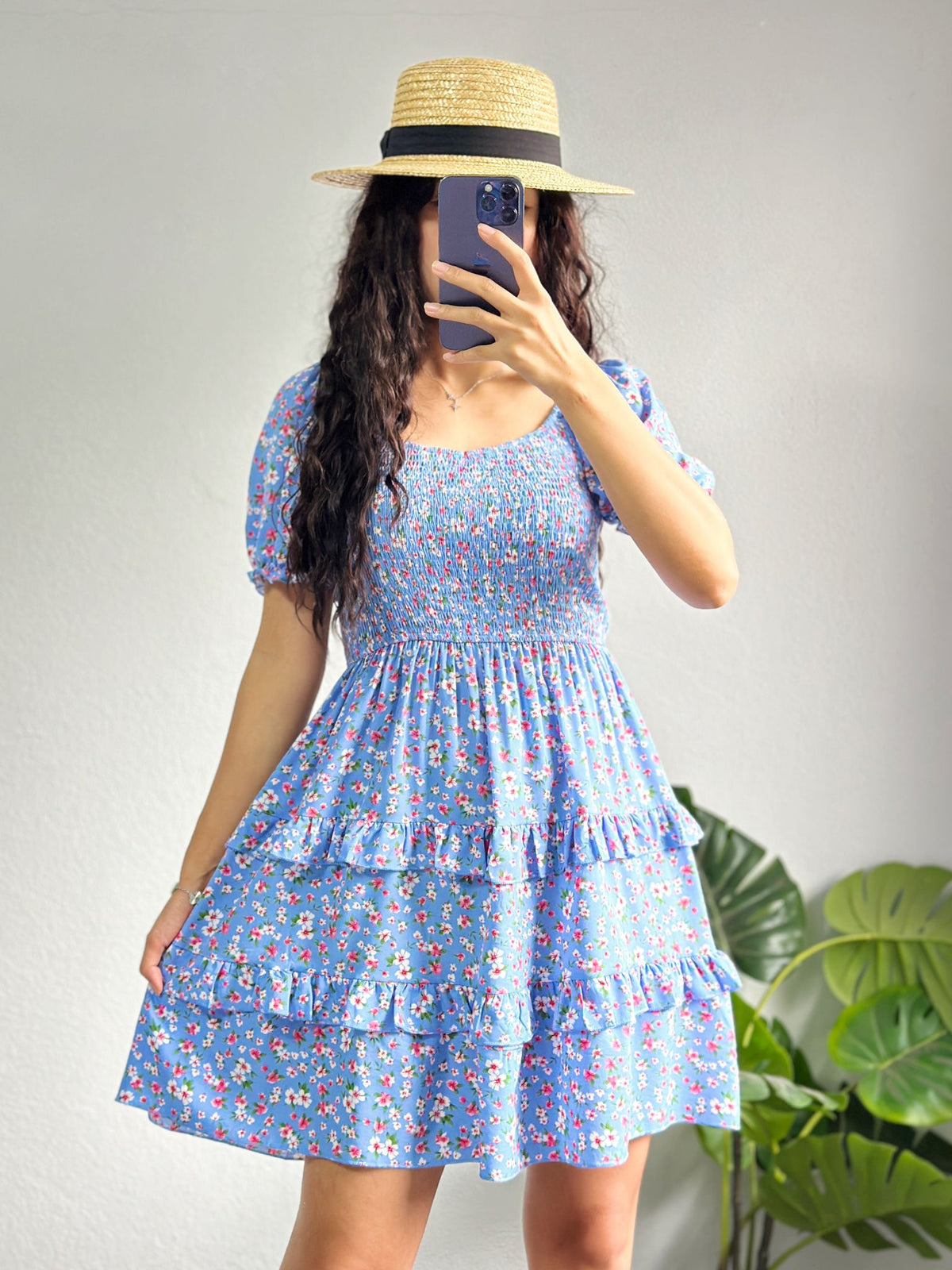 Rochie cu flori si umeri dezgoliti - ZZ-2273 Top Closet