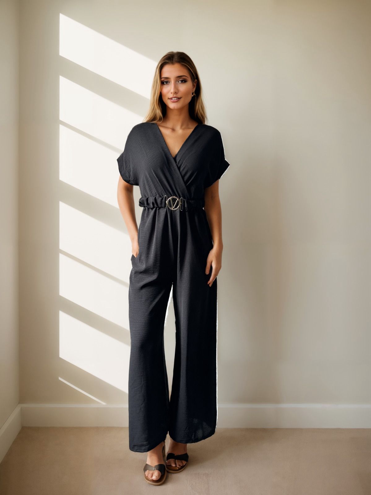 Salopeta cu curea elastica in talie - Petra Top Closet
