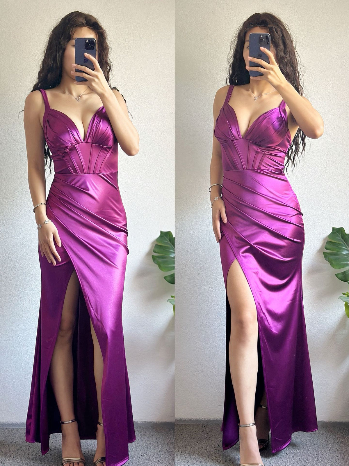 Rochie din satin matasos tip corset - Xenia Top Closet