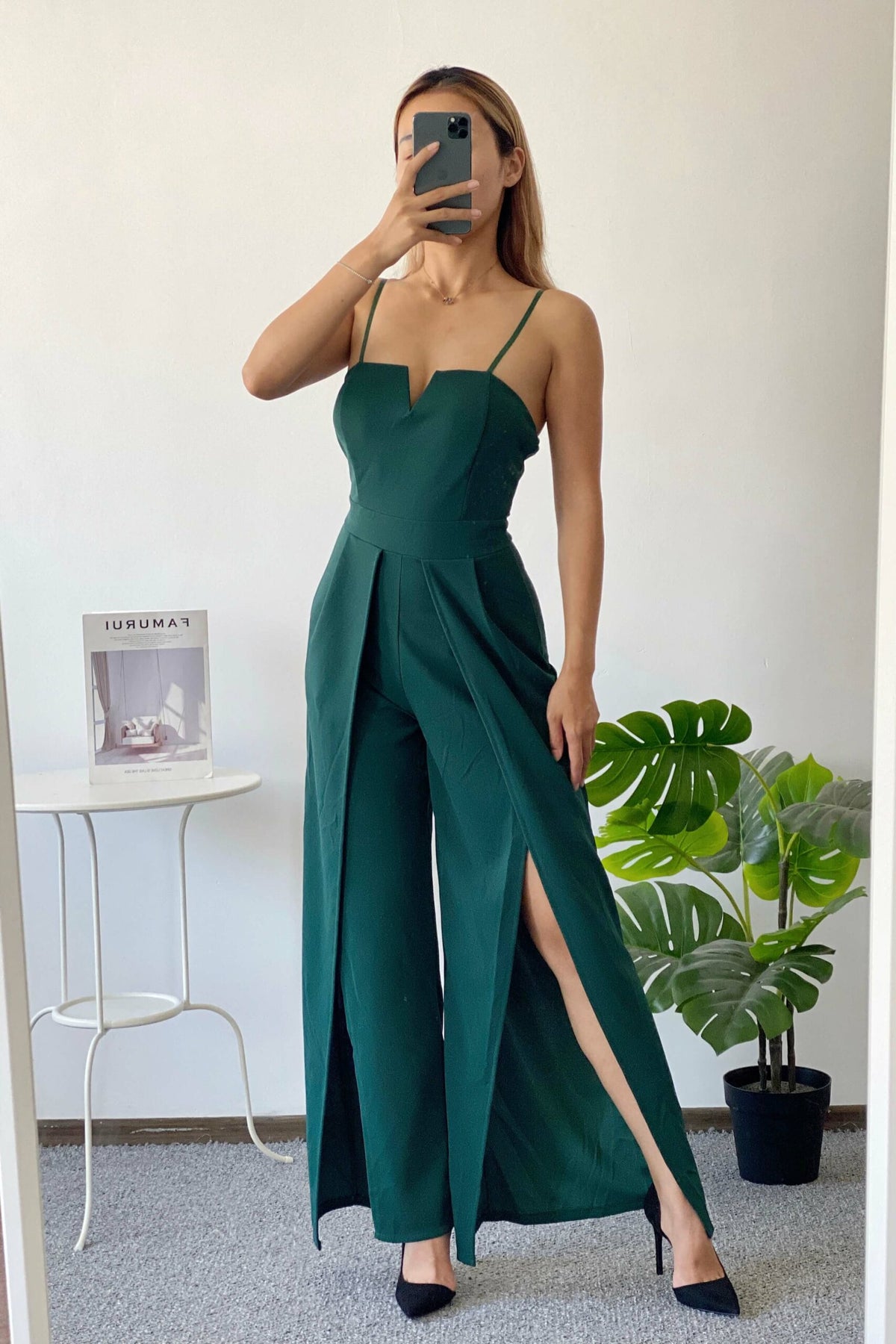 Salopeta verde samarald de dama eleganta - Hailey Top Closet